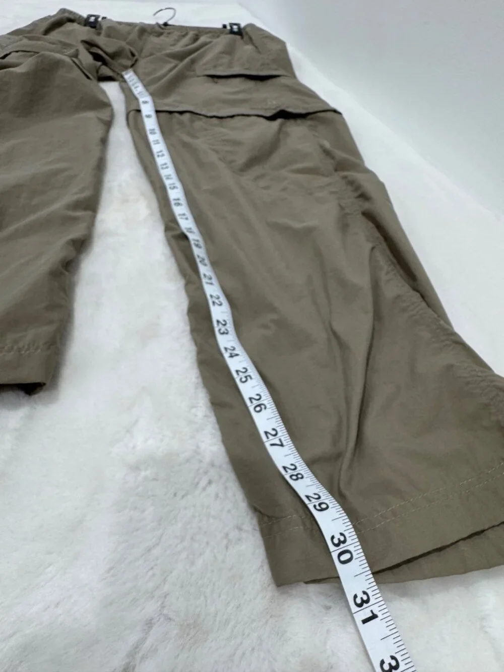 The North Face Men's Size M Convertible Nylon Cargo Pants Khaki Zip-Off Legs